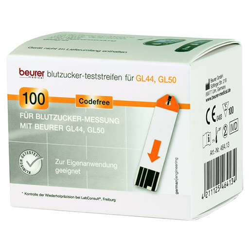 BEURER GL44/GL50 Blutzucker-Teststreifen  100 St  Teststreifen