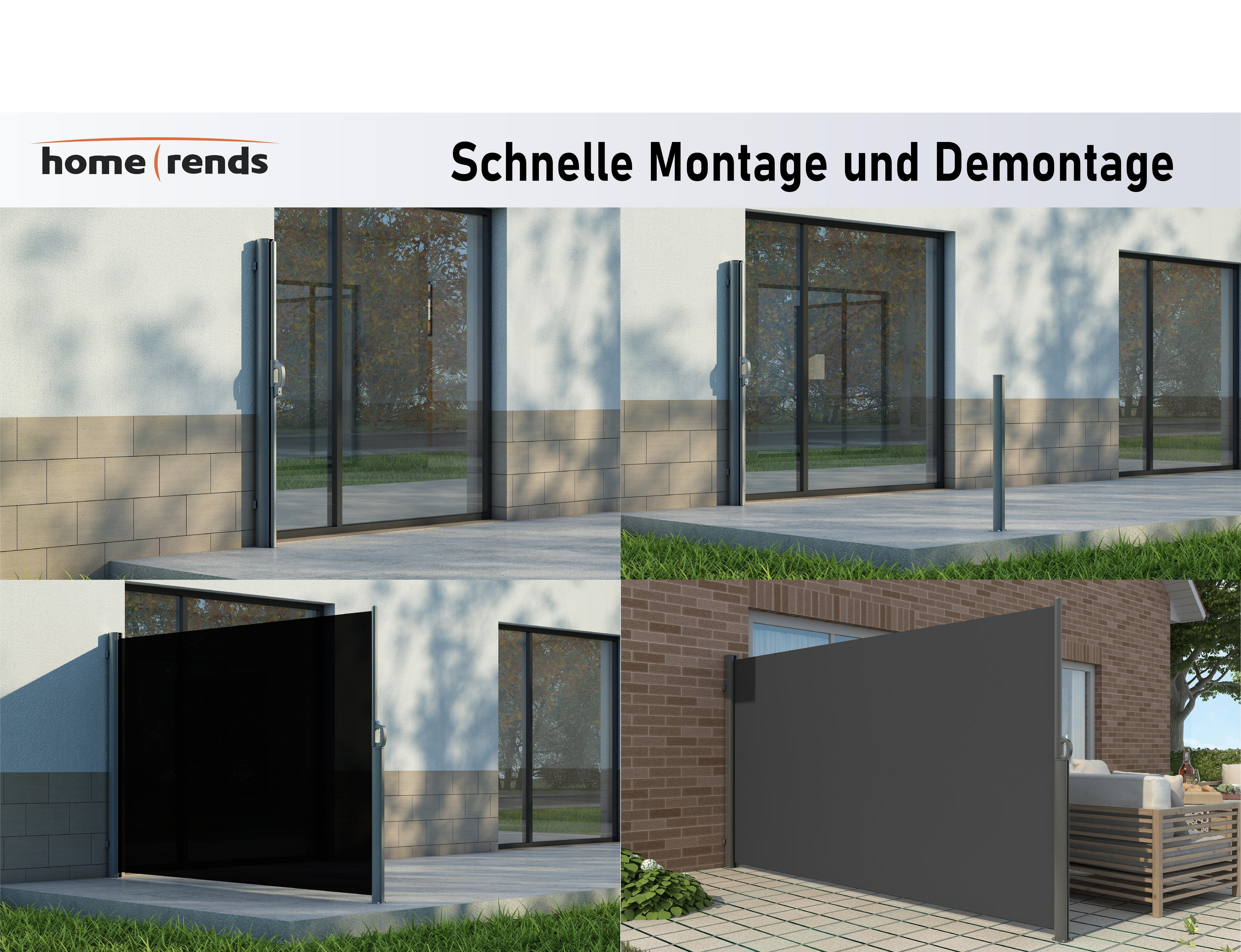 home trends Seitenmarkise Seitenmarkise 280 g/ Polyester ausziehbar Sichtschutz Markisen