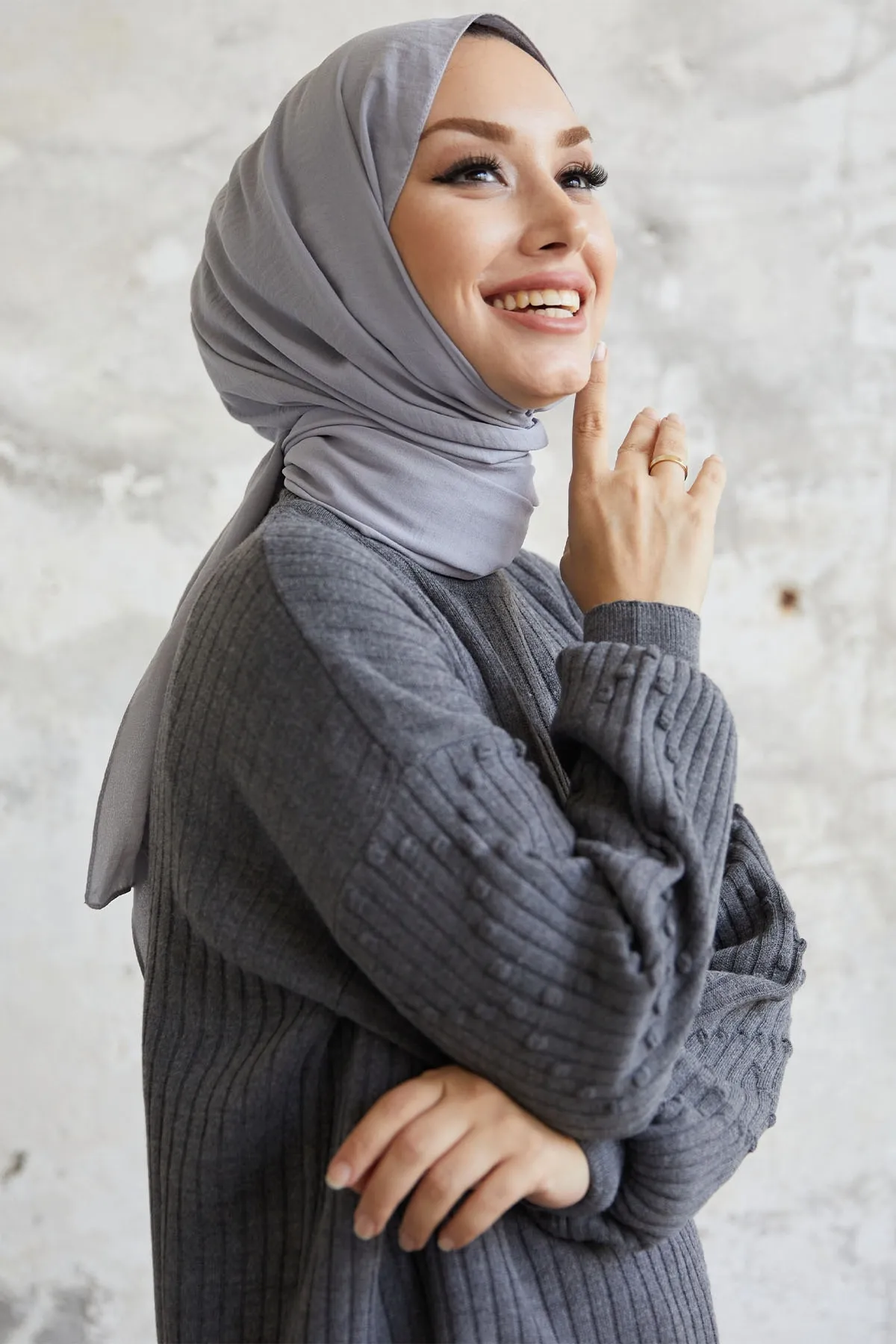 InStyle  Hermia Strickset mit Rippenmuster - Anthrazit