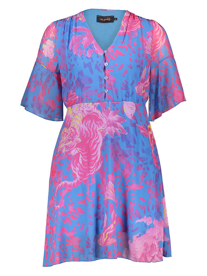 miss goodlife Kleid in Blau/ Pink günstig kaufen