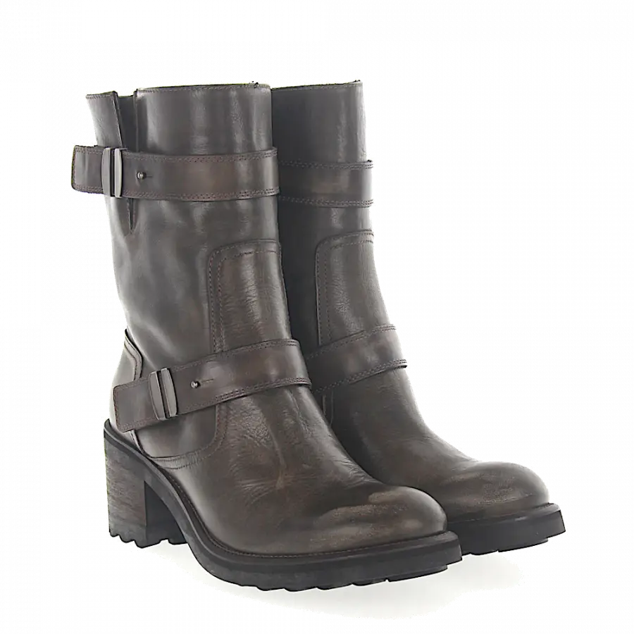 ROSS B. - Stiefel Zierschnalle beige olive - grau