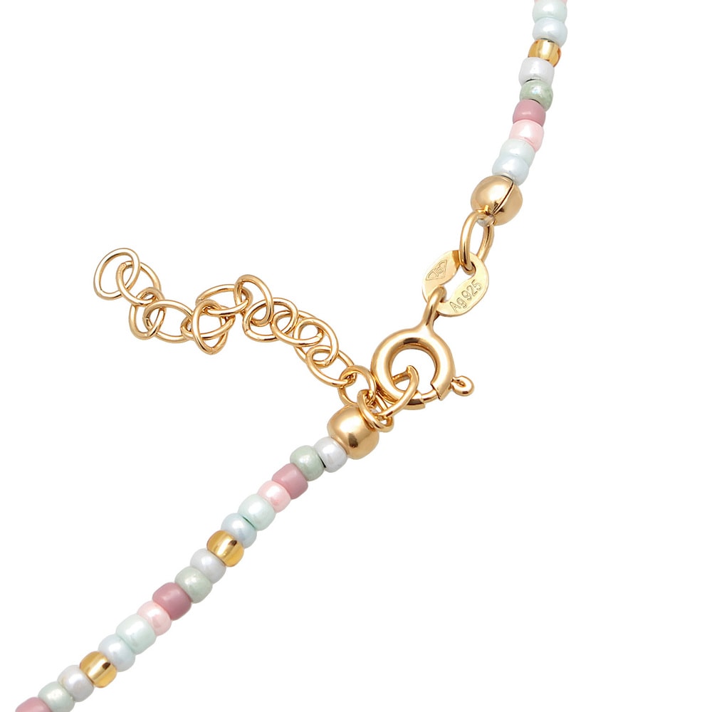Elli Elli Collier Femmes Choker plaquettes Beads multicolores en argent sterling 925 p collier