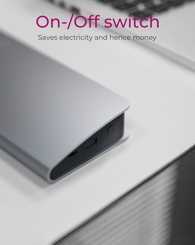ICY BOX Laptop-Dockingstation ICY BOX 12-in-1 Notebook/PC Dock USB Type-C mit Power Delivery, PD 60 W