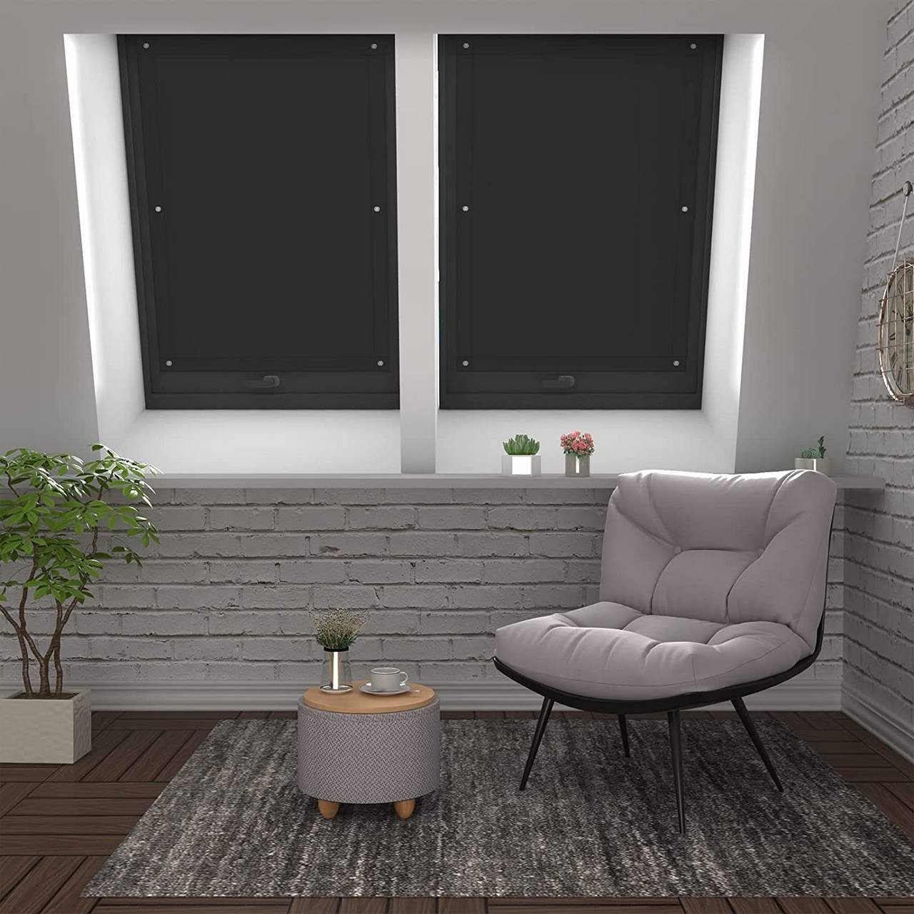 Dachfensterrollo, Woltu, 1x Thermorollo Dachfenster ohne Bohren, mit Saugnapf