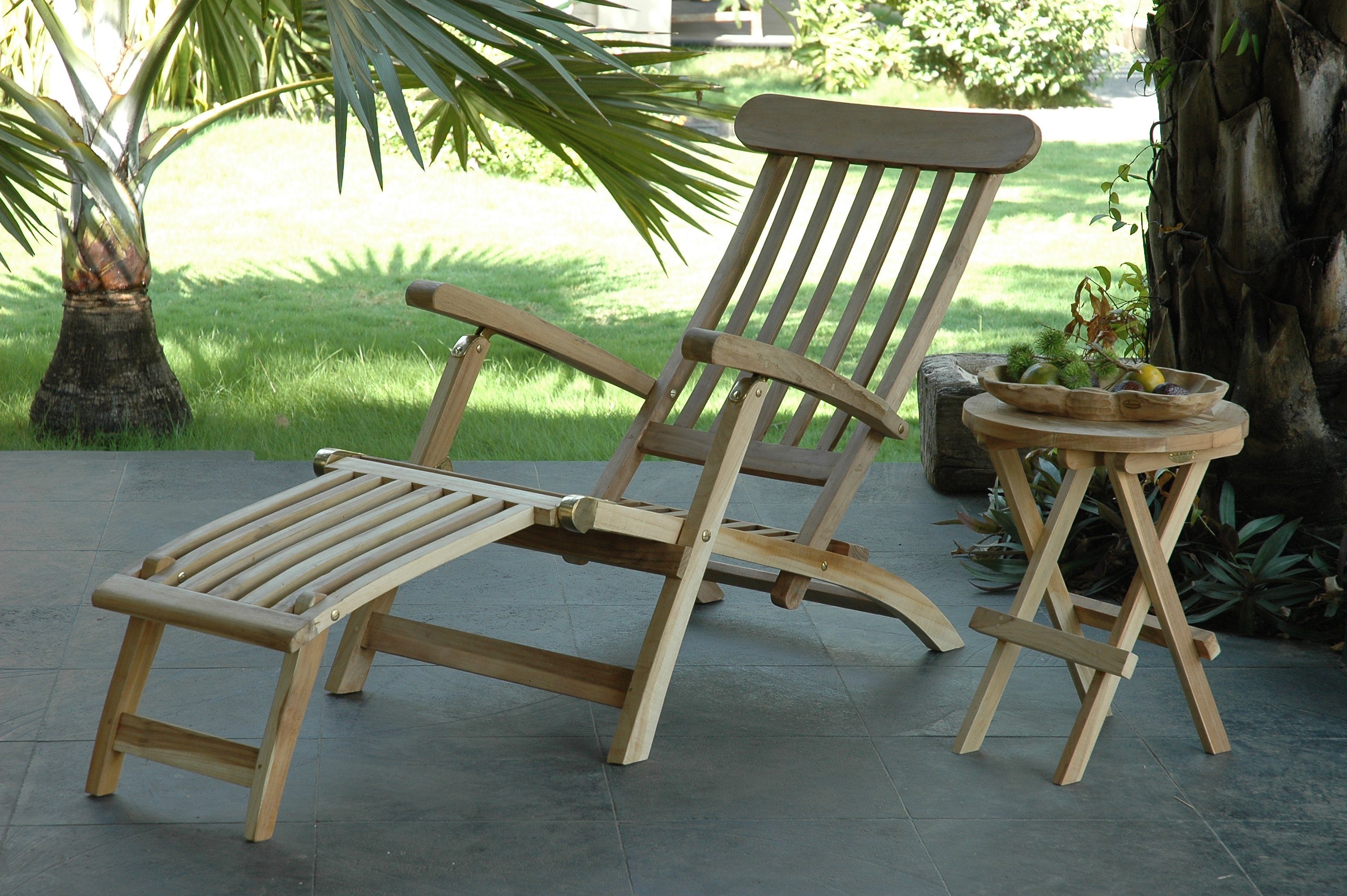 Home Feeling Gartenliege Teakholz Deckchair Liege Sonnenliege Teakliege