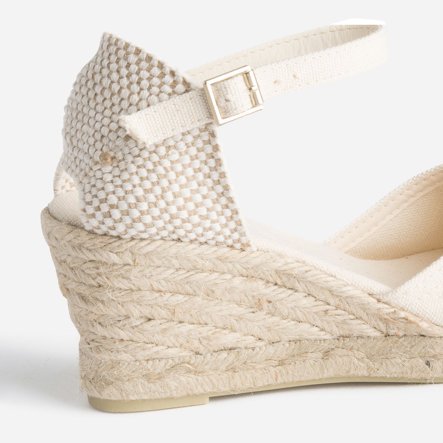 Espadrille compensée écrue éco-conçue en toile