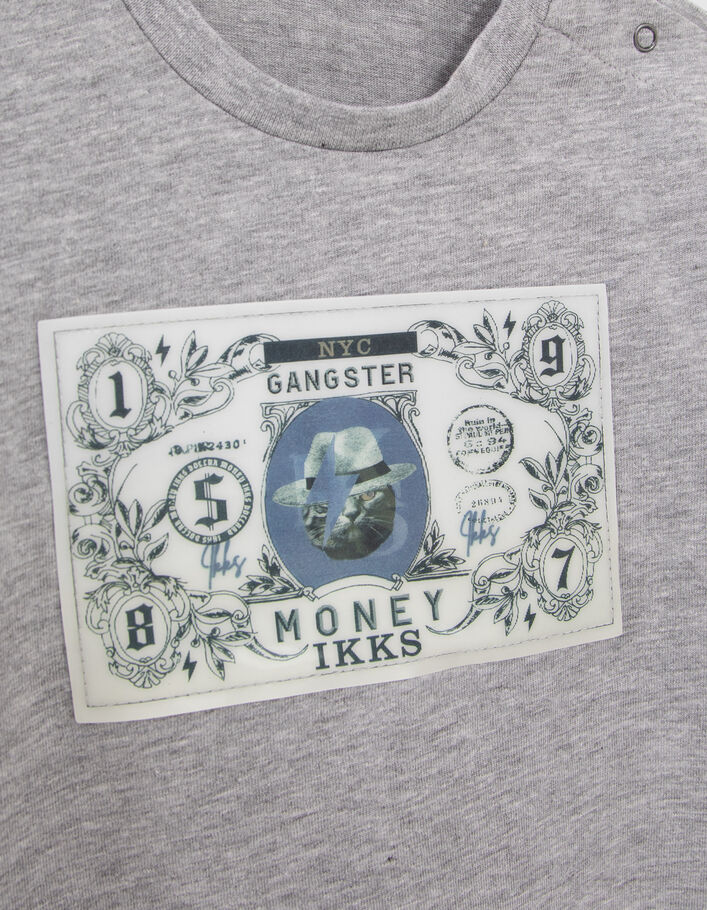 T-shirt gris visuel lenticulaire bébé garçon