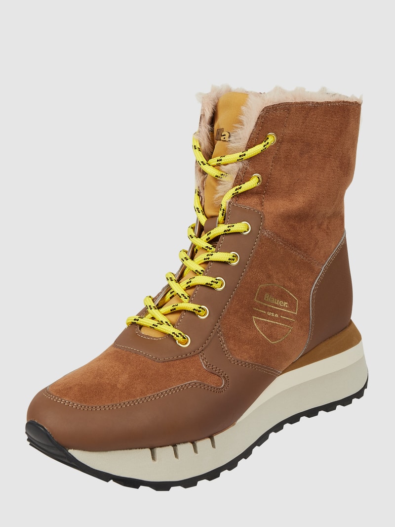Boots mit Shearling-Futter Modell 'Charley' in cognac
