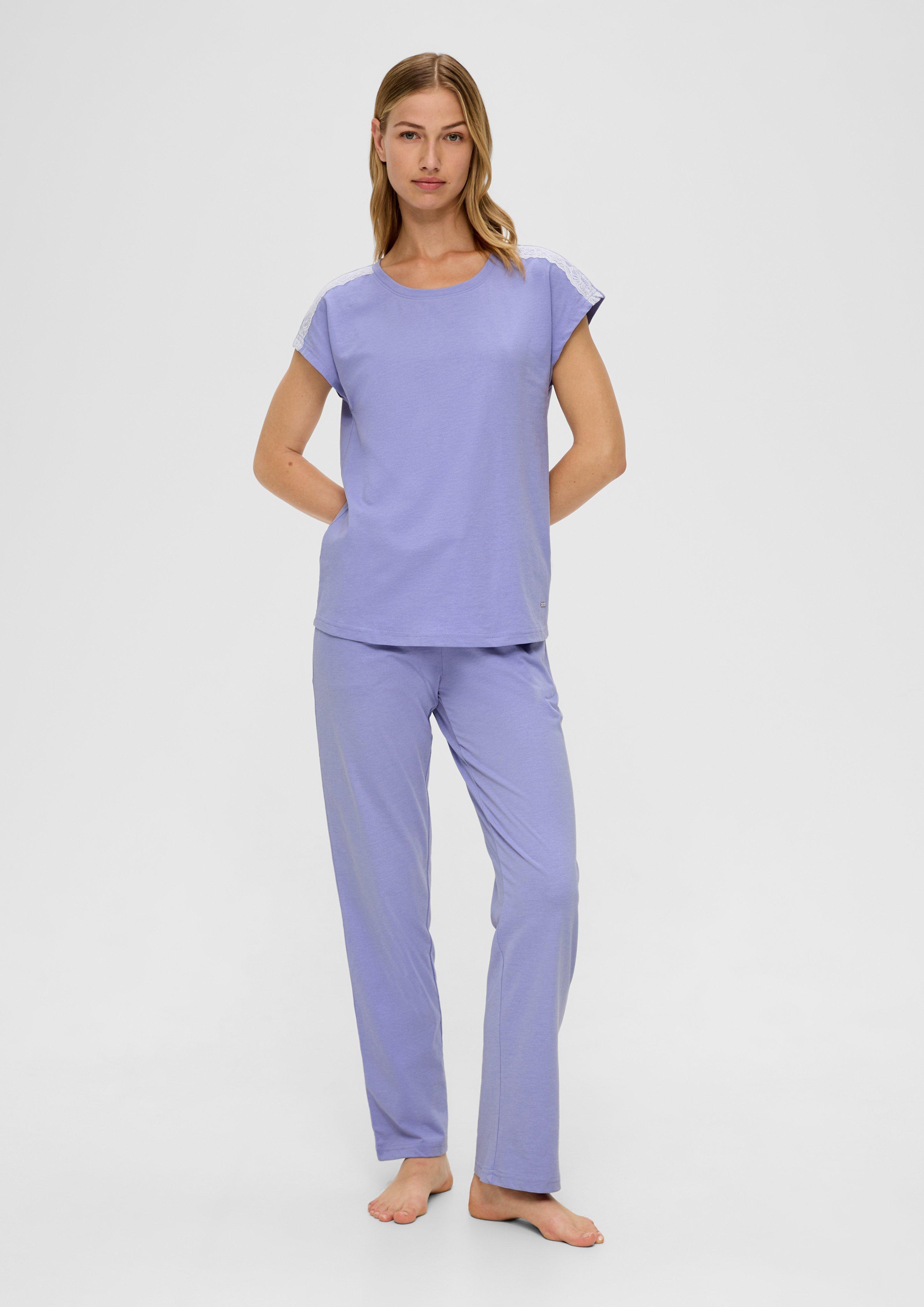 Pyjama-Set mit Spitzen-Detail  6008721-5000