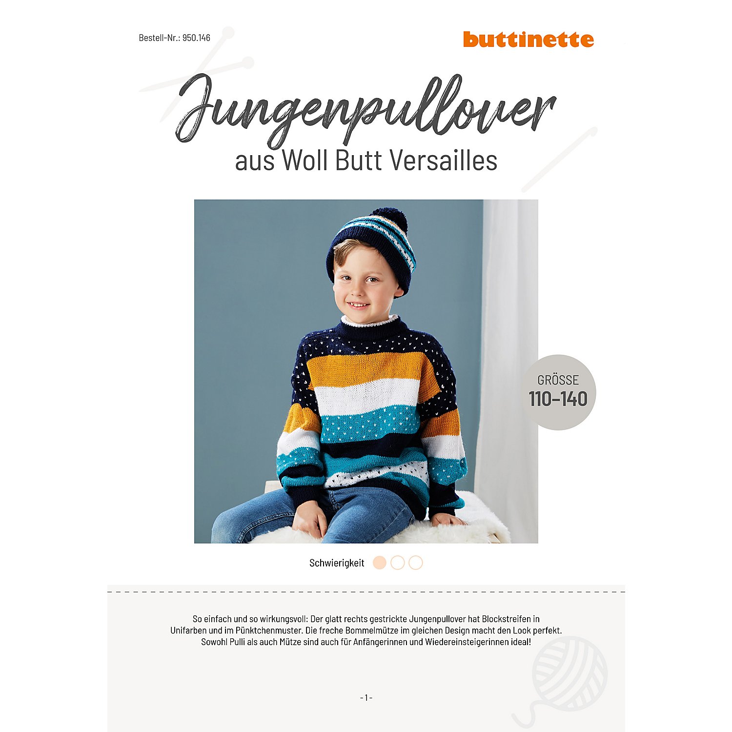 Strickanleitung – Jungenpullover aus Woll Butt Versailles