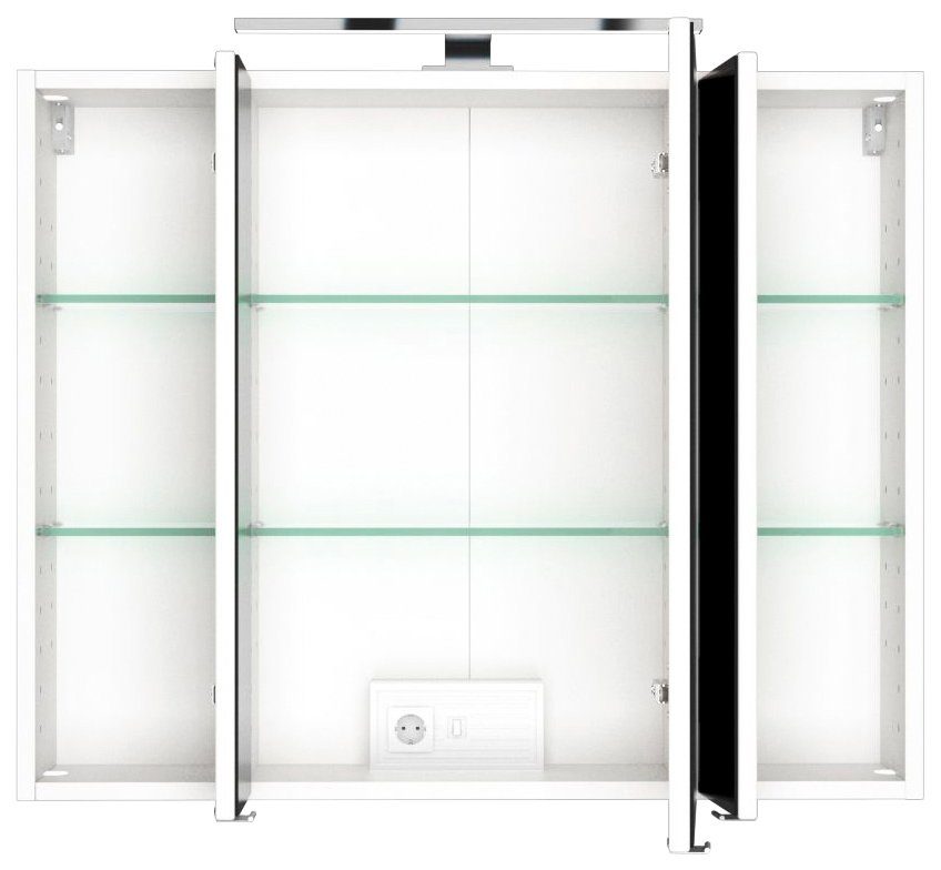 HELD MÖBEL Spiegelschrank Baabe Breite 80 cm, mit 3D-Effekt, dank 3 Spiegeltüren