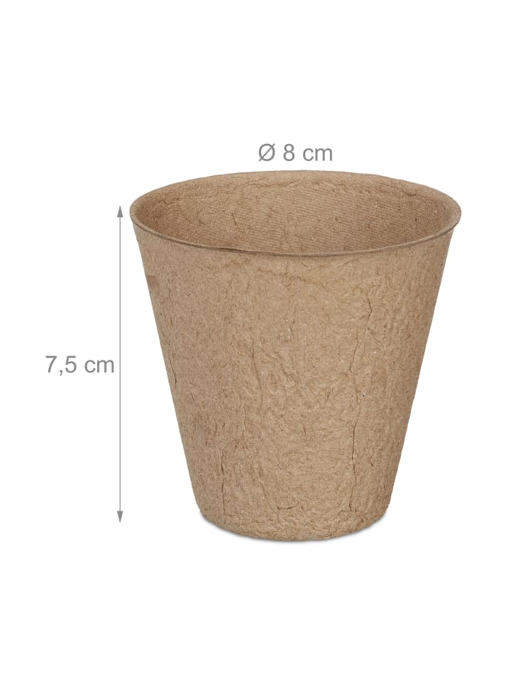 relaxdays 240x Anzuchttöpfe in Natur - (H)7,5 x Ø 8 cm günstig kaufen onesize