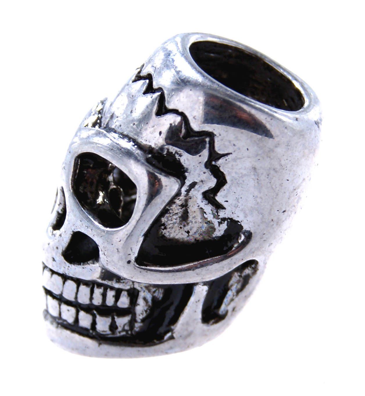 Kiss of Leather Bartbürste Bartperle Totenkopf Skull Haarperle Edelstahl Bartschmuck 6 mm