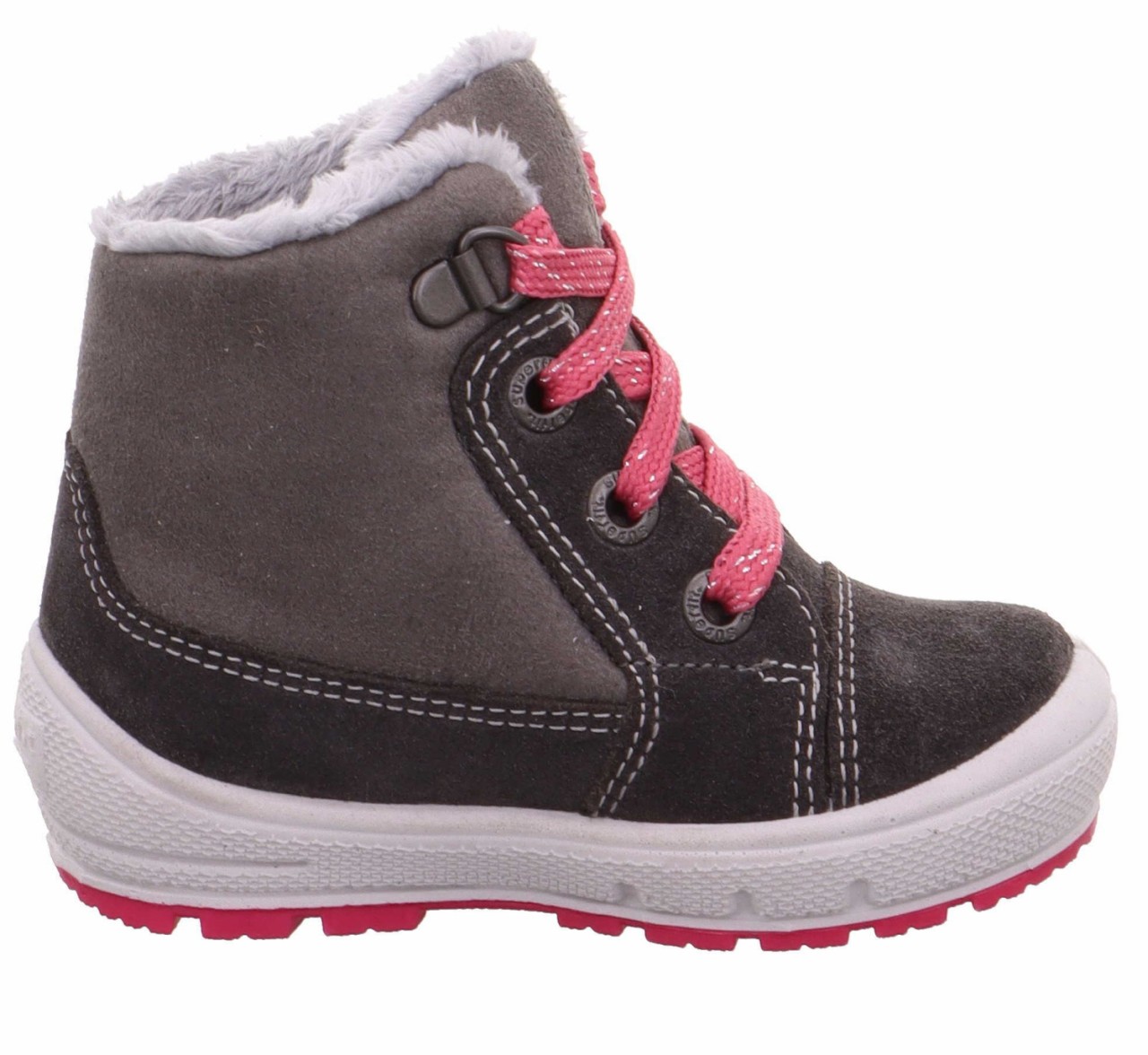 SUPERFIT Stiefel Mädchen grau Stiefelette Leder  GROOVY