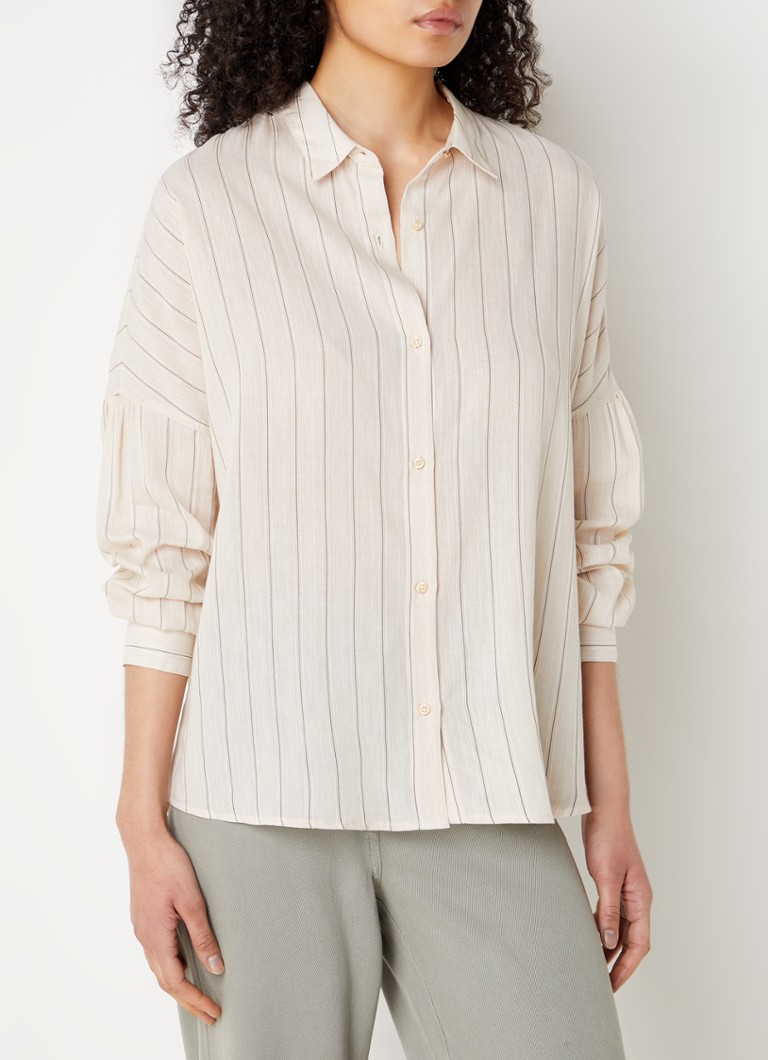 Camicetta oversize di Sessùn Botan in misto lino a righe.