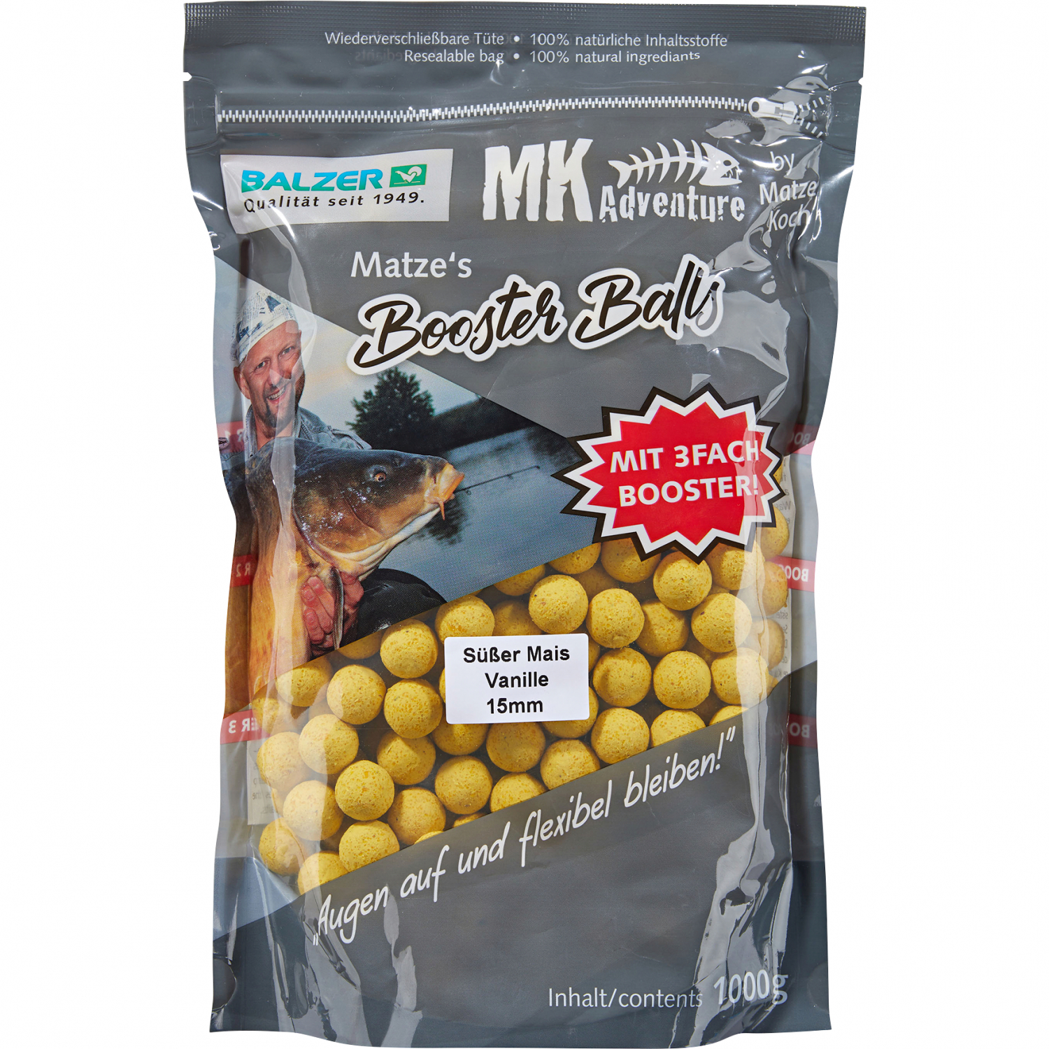 Matze Koch Boilies MK Adventure Booster Balls (Süöer Mais/Vanille)
