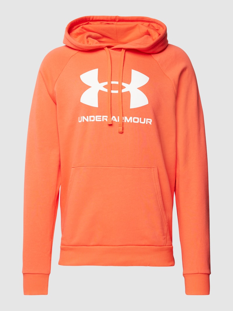 Hoodie mit Label-Print Modell 'Rival' in orange