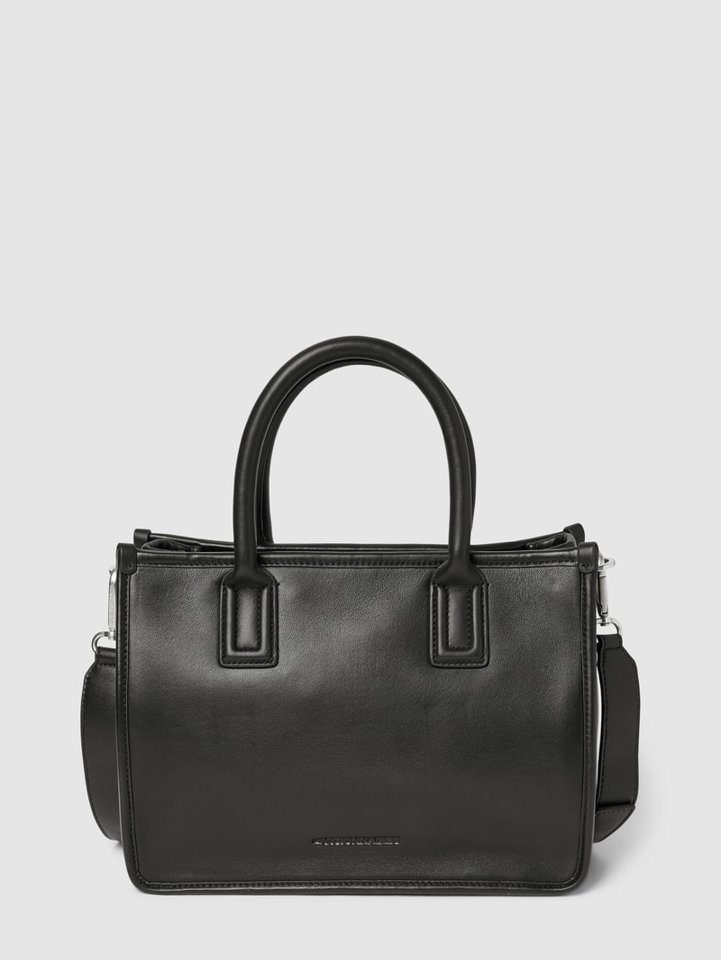 Tote Bag mit Label-Detail Modell 'LENA' in schwarz