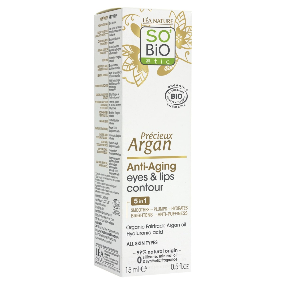LÉA NATURE SO BiO étic Contour yeux et lèvres Anti-Âge, Précieux Argan Contour yeux et lèvres