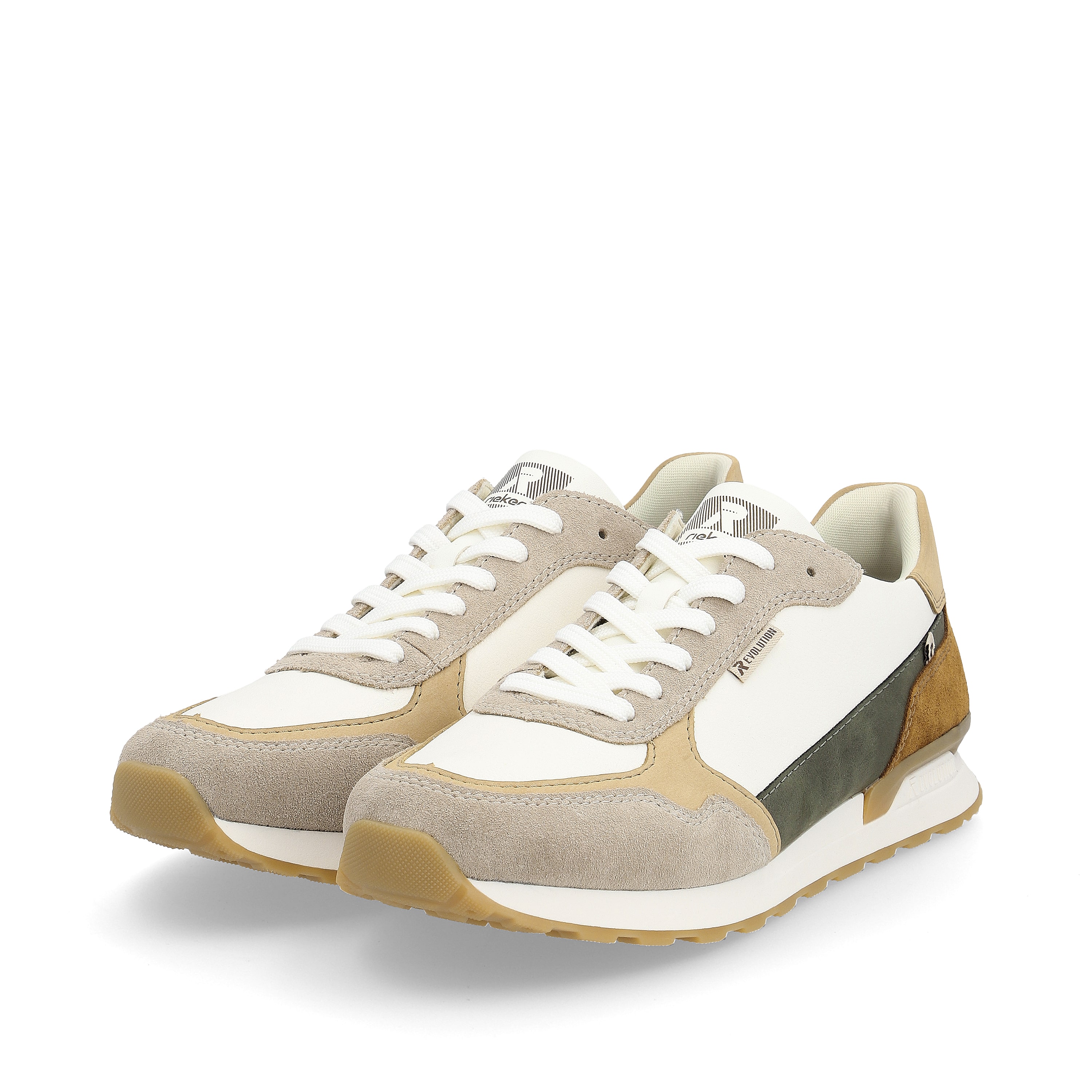 Rieker Herren Sneaker Low sand-beige swan-white