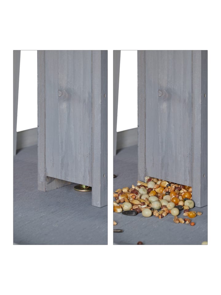 relaxdays Vogelfutterhaus in Grau/ Grün - (B)67 x (H)135 x (T)56 cm günstig kaufen onesize