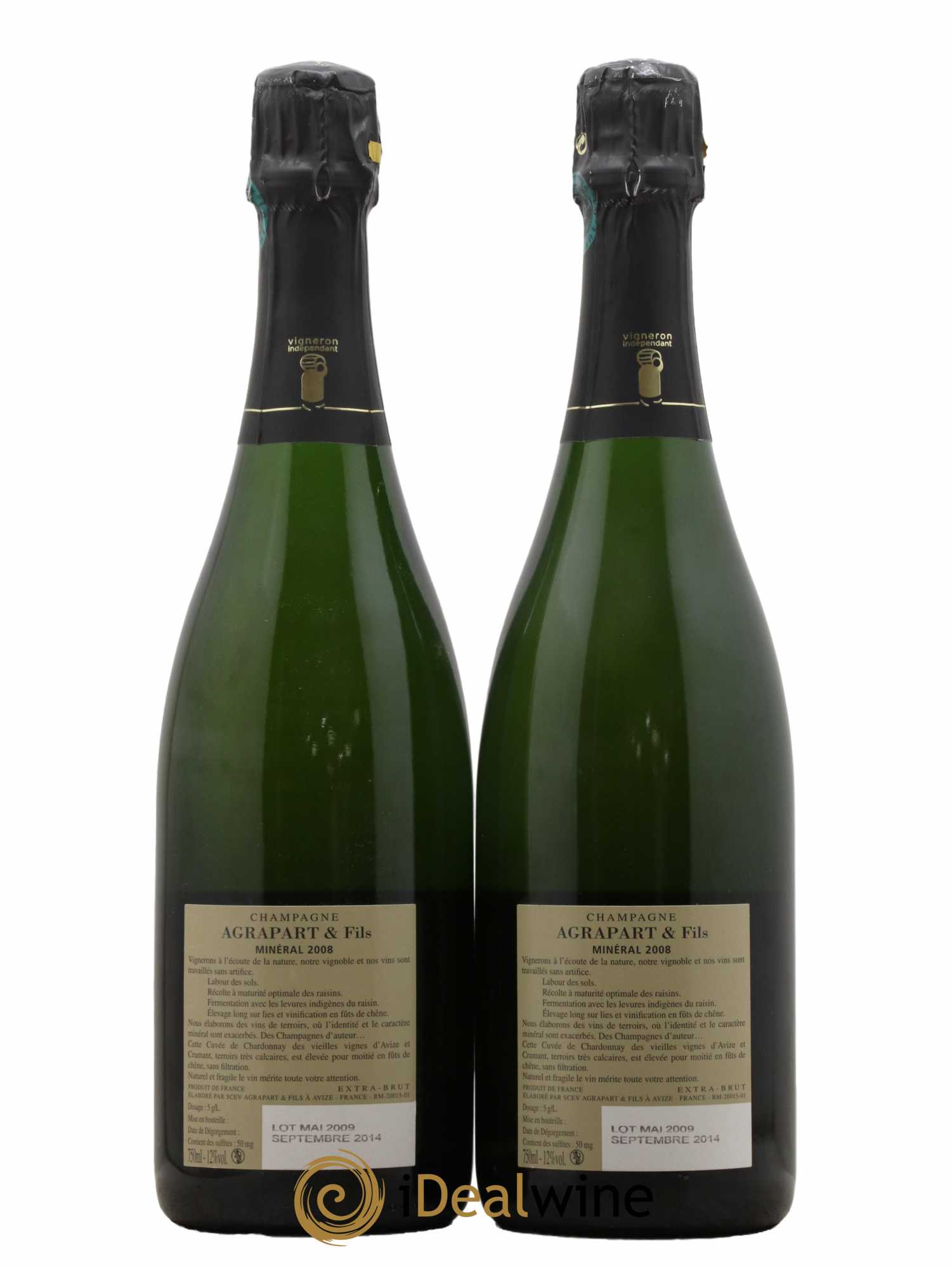 Minéral Extra Brut Blanc de blancs Agrapart & Fils  2008 - Lot de 2 Bouteilles