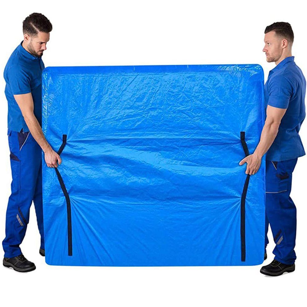 Matratzenauflage Matratzenbezug Wiederverwendbarer mit Griff, blau, 196 x 145 x 38 cm FELIXLEO