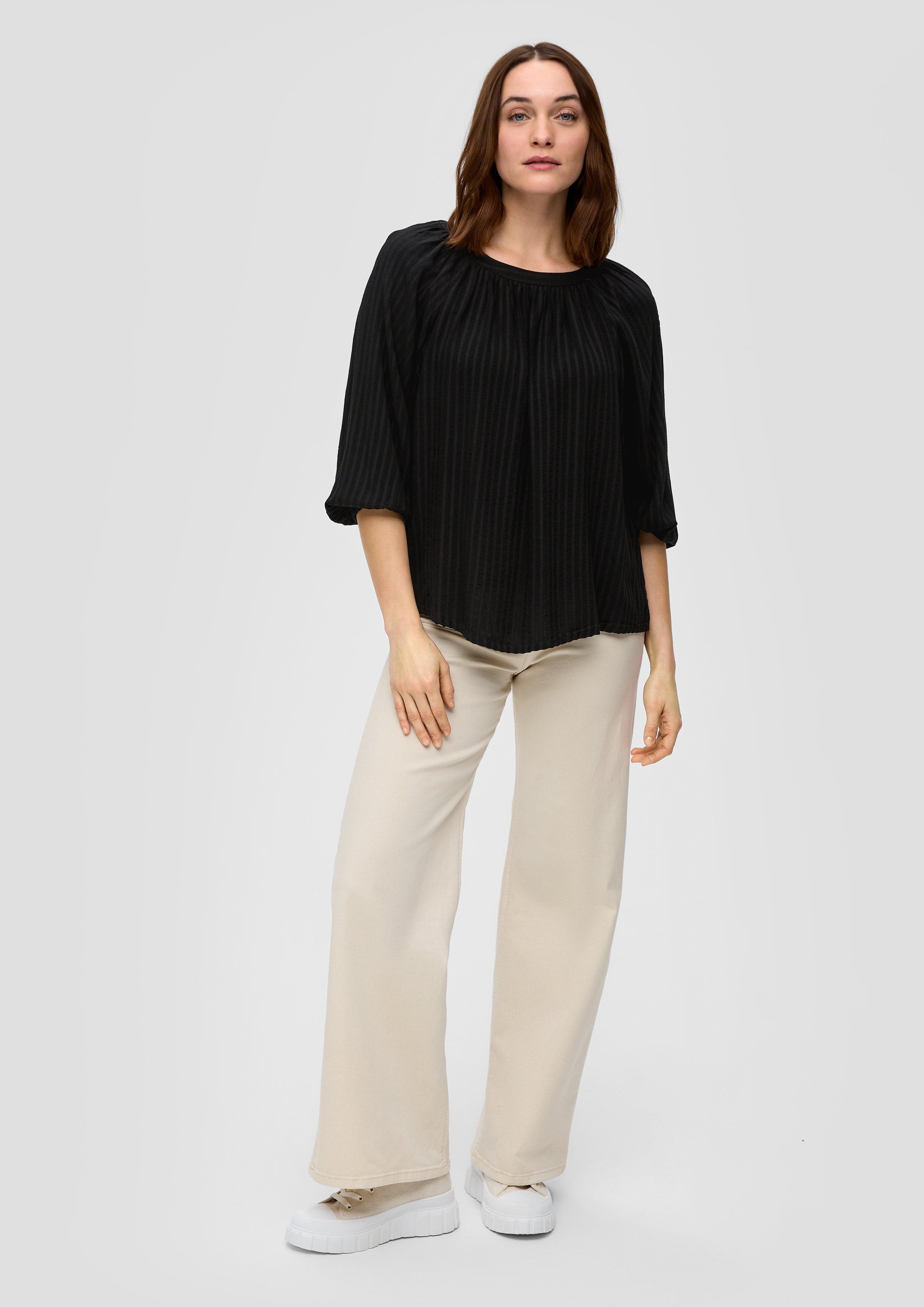 Fließende Bluse mit Streifenmuster  2141958-9999