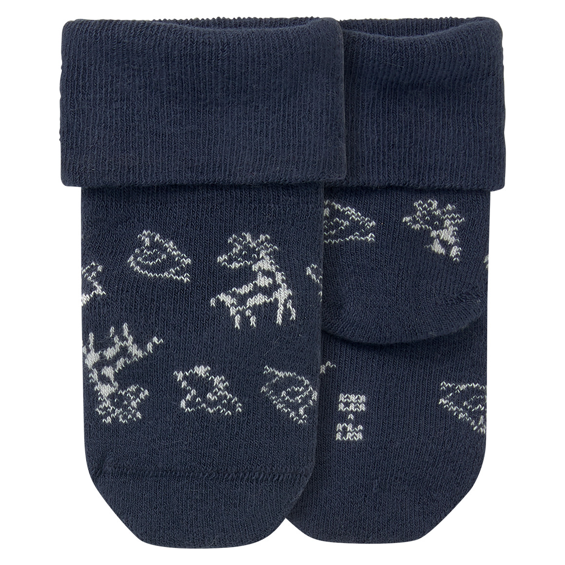2 Paar Newborn Socken mit Umschlagbund