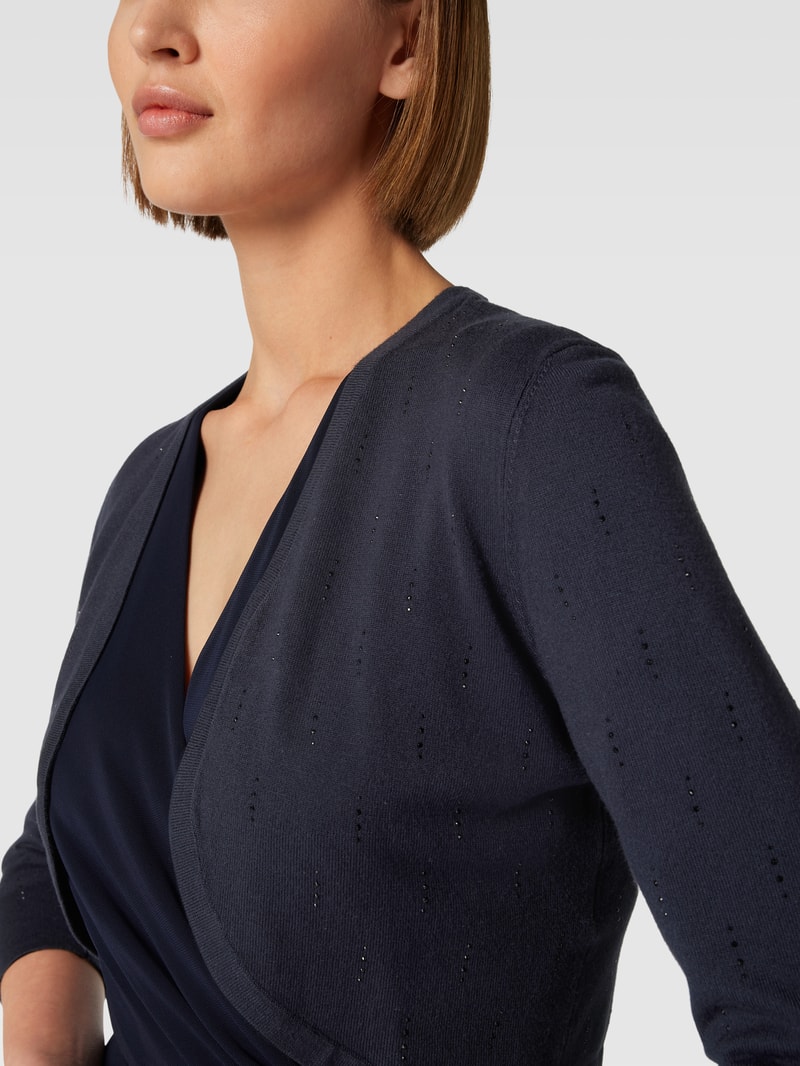 Bolero mit Ziersteinbesatz in marineblau meliert