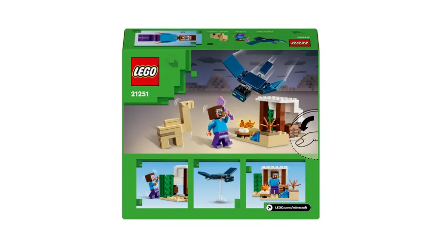 LEGO Minecraft 21251 Steves Wüstenexpedition, Spielzezug-Set zum Bauen