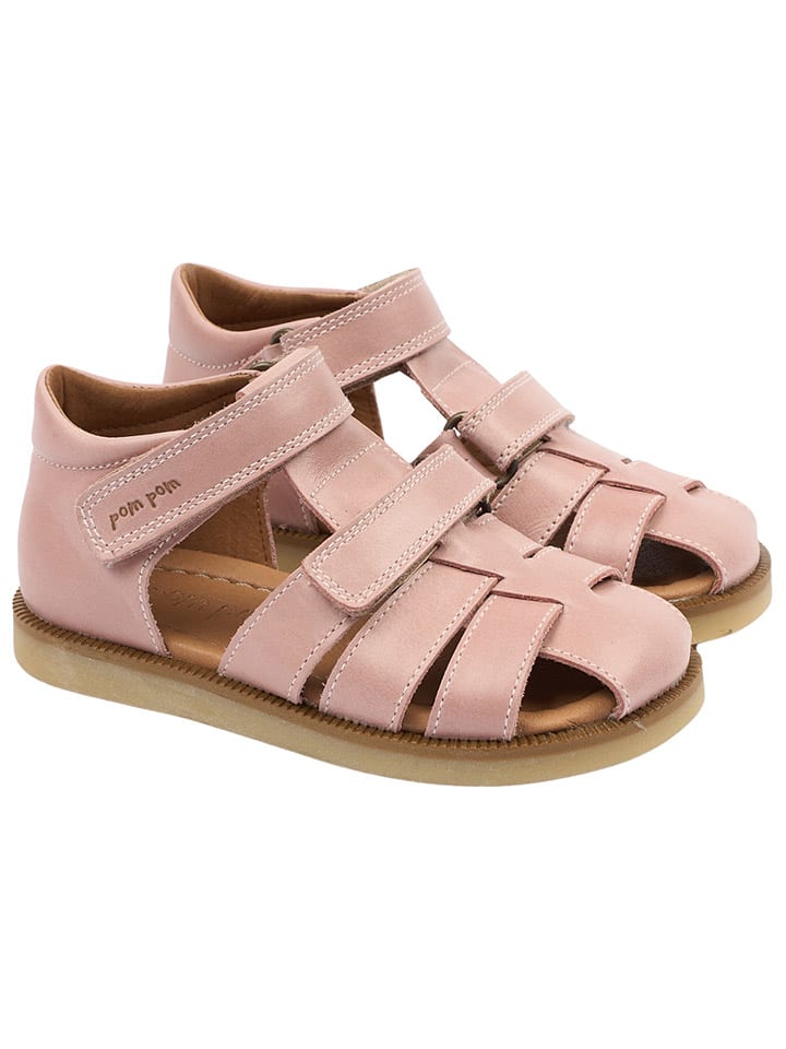 POM POM Leder-Halbsandalen in Rosa günstig kaufen