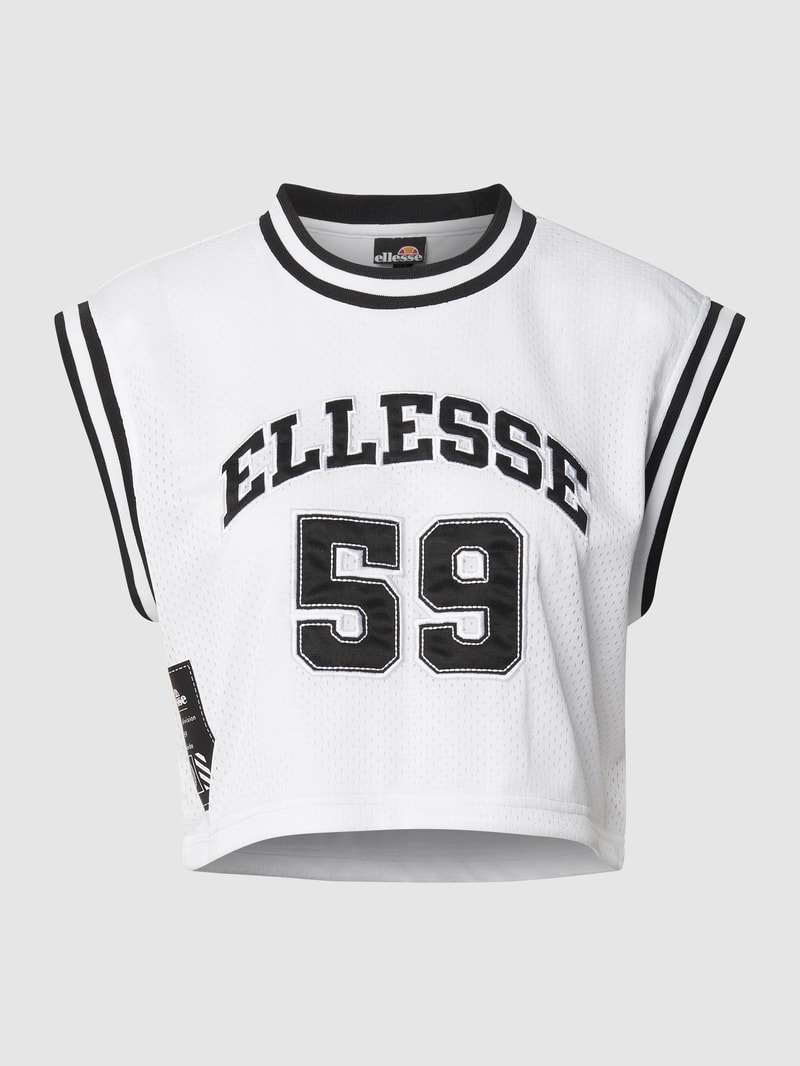 Crop Top aus Mesh in weiß