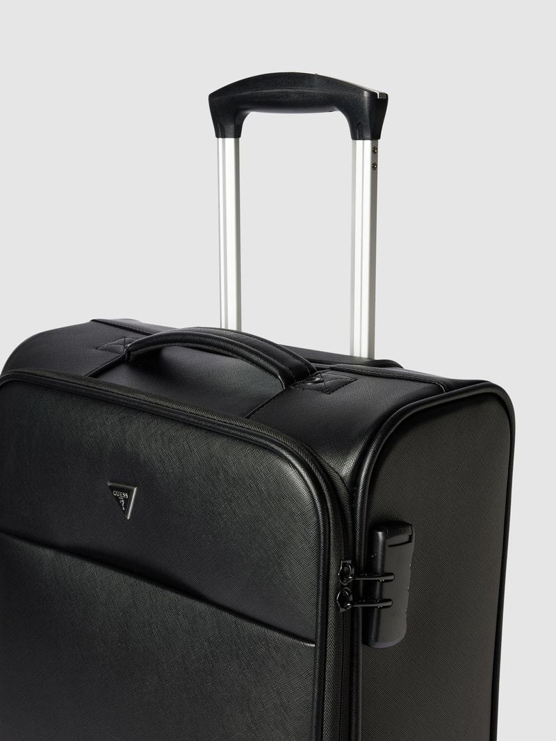 Trolley mit Label-Detail Modell 'CERTOSA SAFFIANO' in schwarz