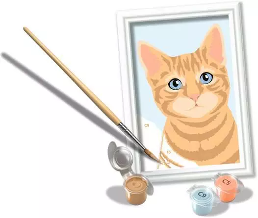 CreArt Niedliche Katze - Malen nach Zahlen für Kinder ab 7 Jahren
