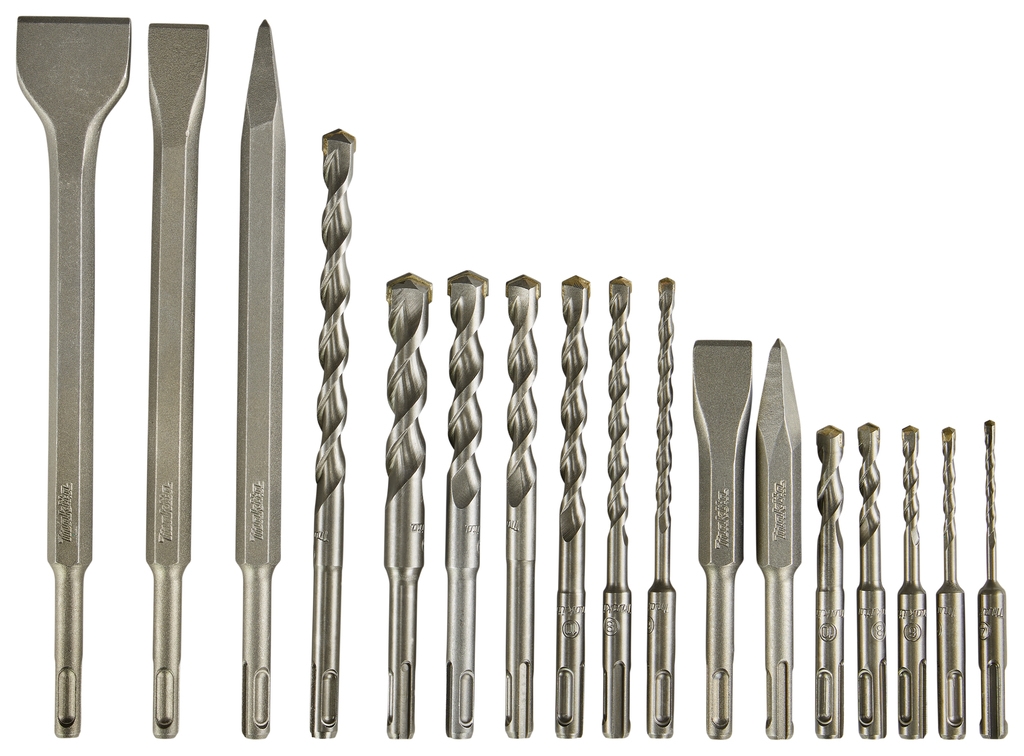 Makita Zubehör D-53609 SDS-Plus Bohrer-/Meißelset im Koffer, 17-teilig