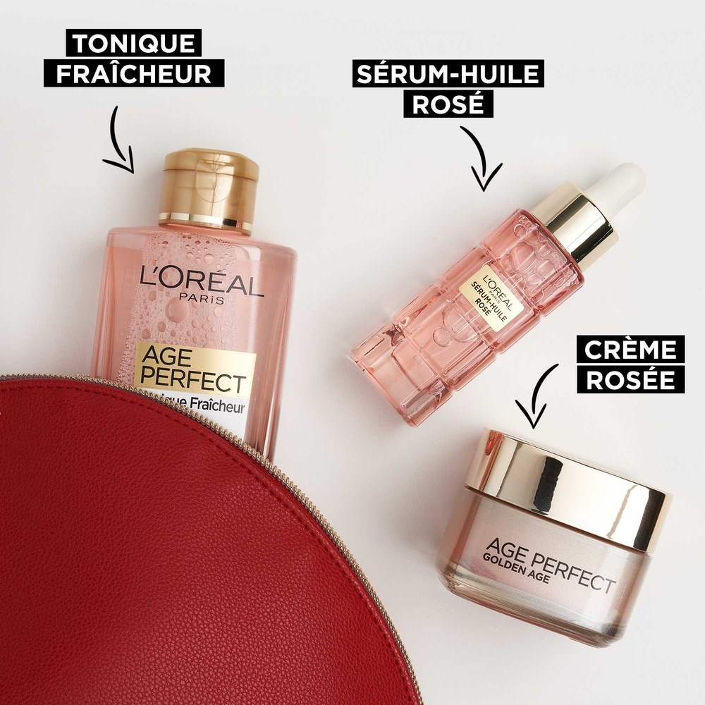 L'Oréal Paris Age Perfect Golden Age Trousse Routine Lotion, Sérum & Crème de jour fermeté, éclat et vitalité