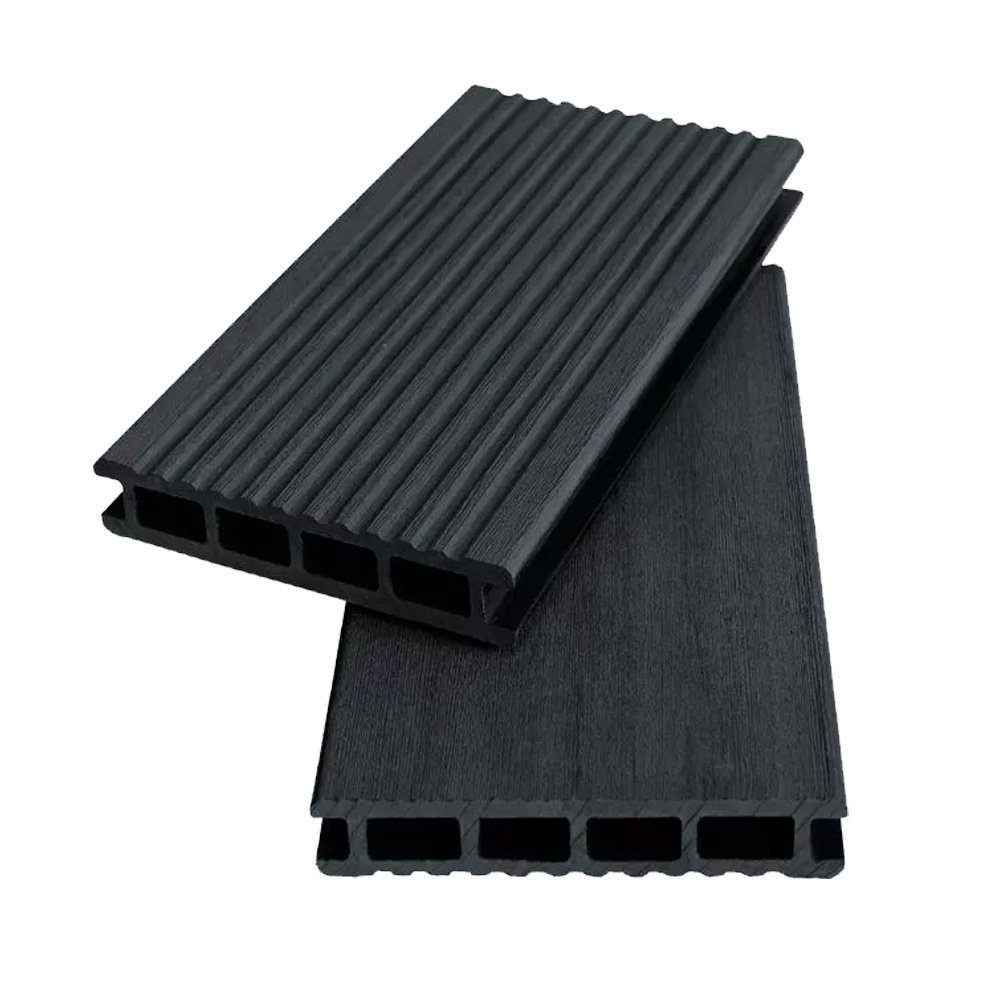 Woodstore24 Terrassendielen WPC Komplettset WoodoKorfu (20 x 120 mm, 2,4 m Länge) anthrazit, 20,00 mm Stärke, (Komplettset, Dielen und Zubehör), Komplettset mit Zubehör
