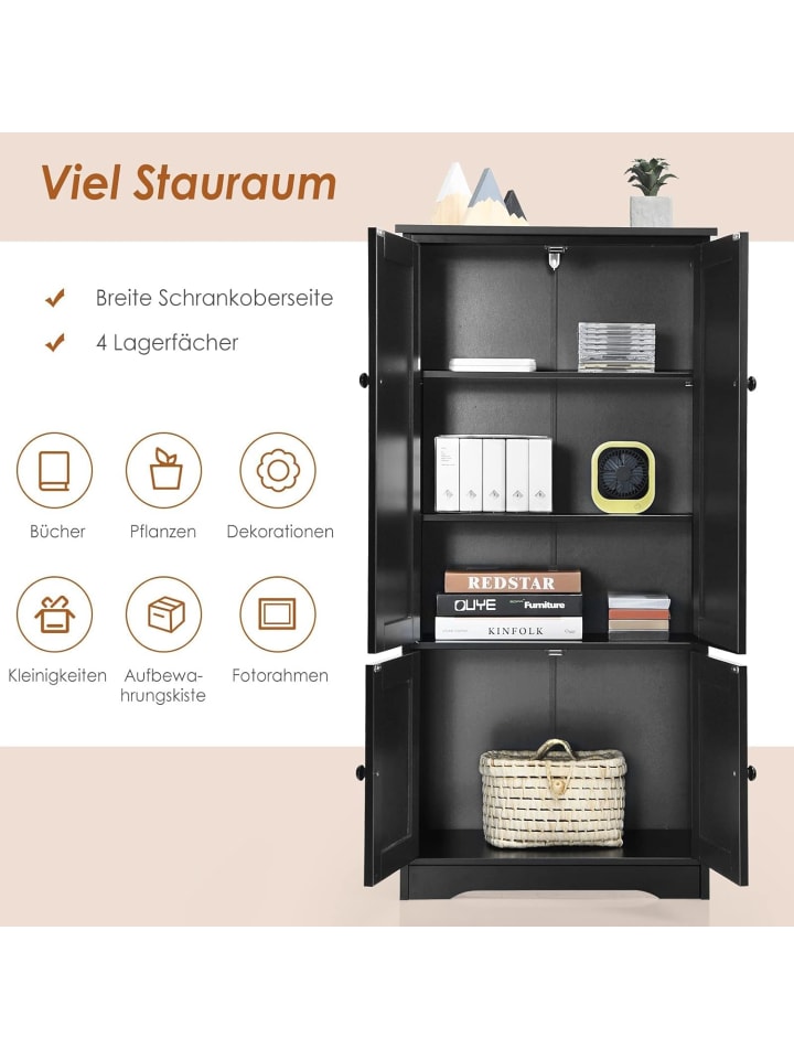 COSTWAY Garderobenschrank in Schwarz günstig kaufen 120 cm