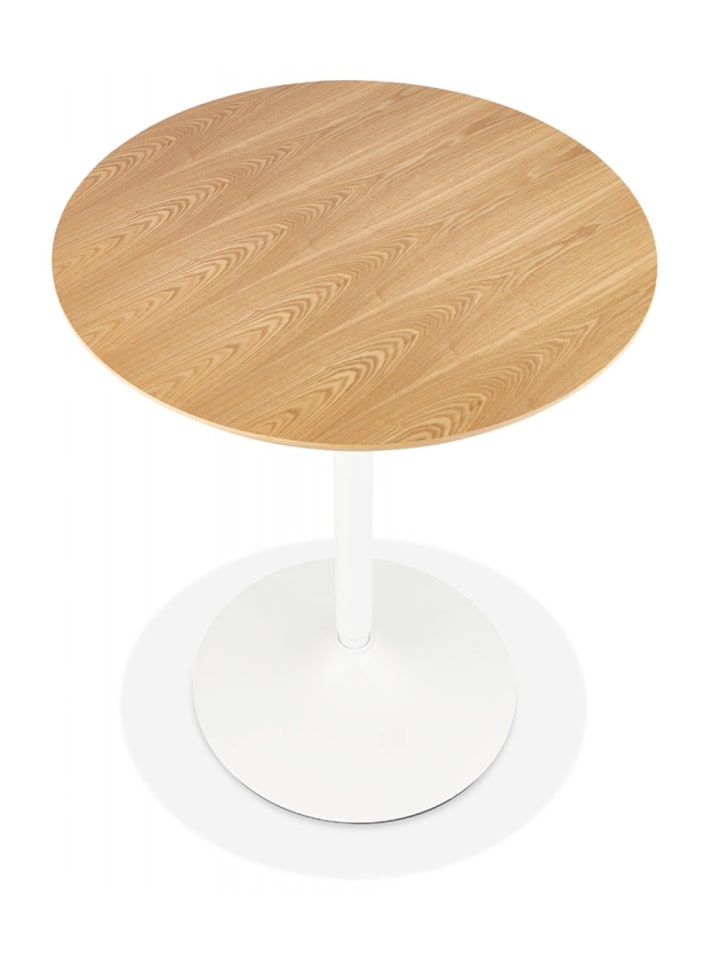 KADIMA DESIGN Runder Esstisch aus Eschenholz mit Metallgestell in Beige-Weiß günstig kaufen onesize