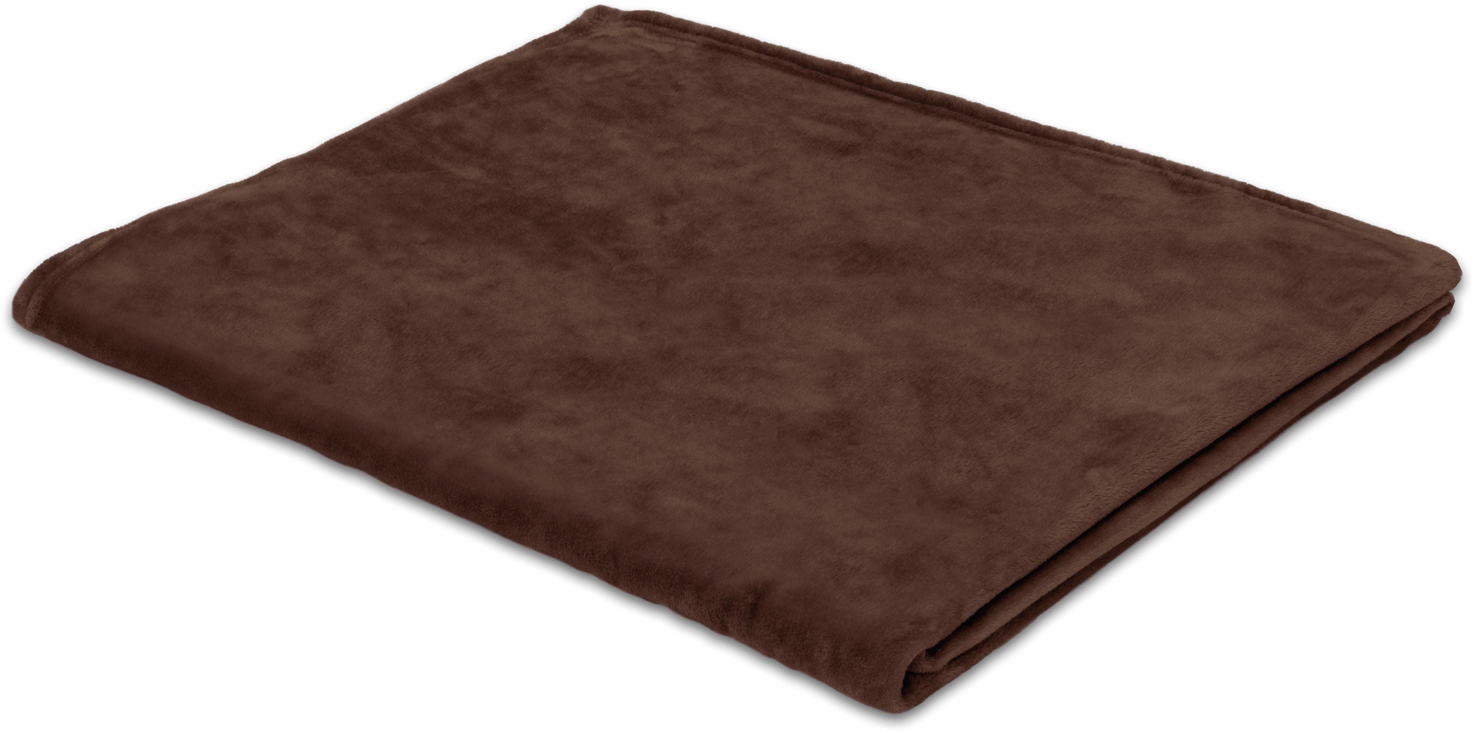 Wohndecke Uni Fleecedecke Olbia, IBENA, einfarbig schick, Kuscheldecke