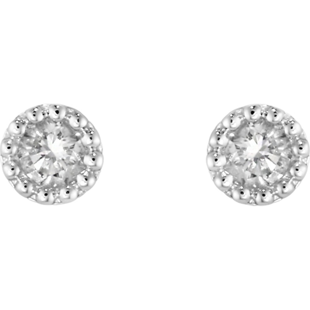 Valeria Boucles d'oreilles à fermoir à poussette 375 Or blanc Boucles d'oreilles