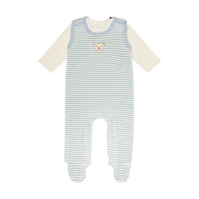 Set Strampler + T-Shirt langarm GOTS, hellblau