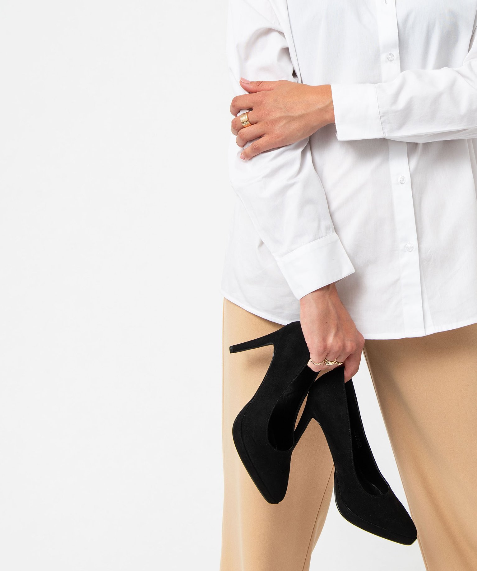Escarpins femme unis à talon haut en suédine noir | GEMO