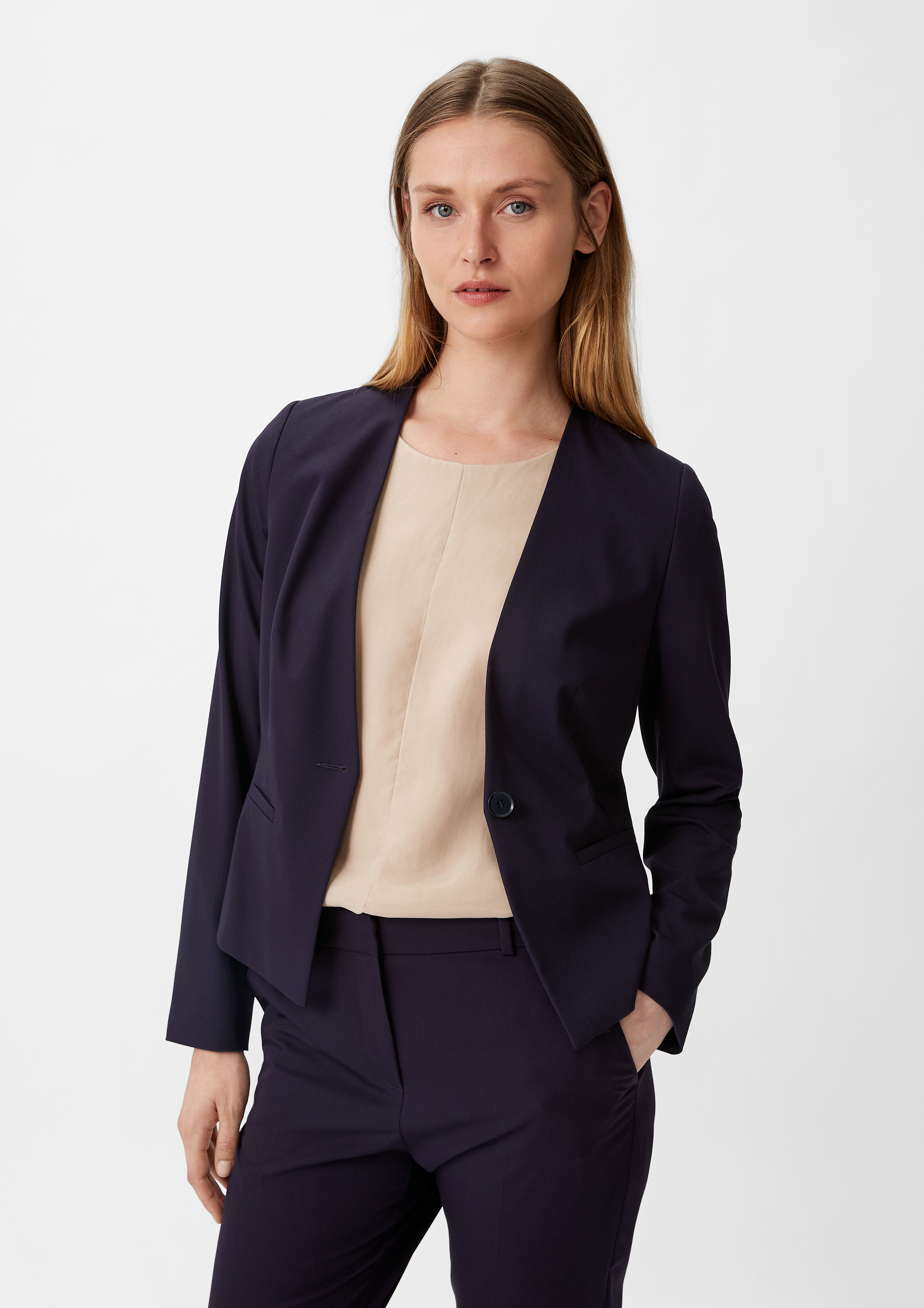 Blazer aus Viskosemix - aubergine