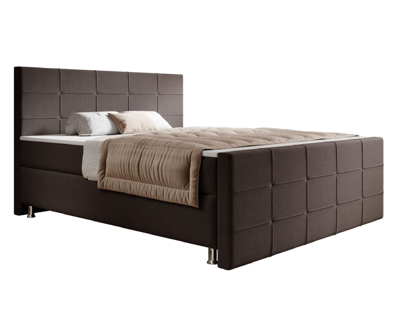 IHG IHG Boxspringbett Florenz 180x200cm Webstoff Braun
