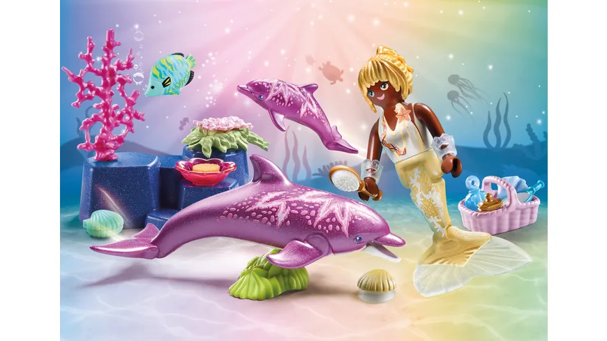 PLAYMOBIL 71501 - Princess Magic - Meerjungfrau mit Delfinen