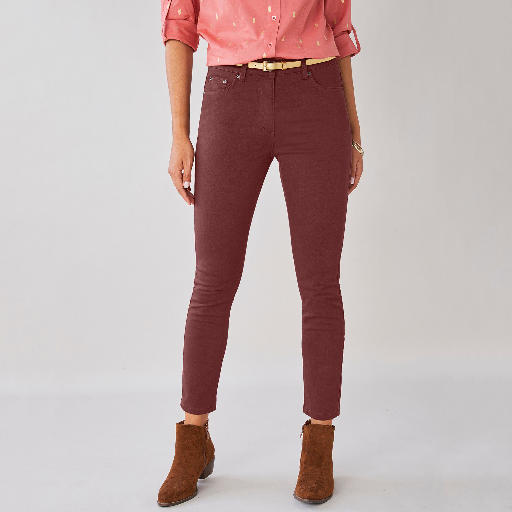 Pantalon 7/8ème fuselé stretch uni