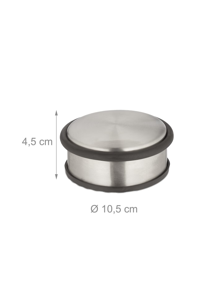 relaxdays 5 x Türstopper in Silber/ Schwarz - (H)4,5 x Ø 10,5 cm günstig kaufen onesize