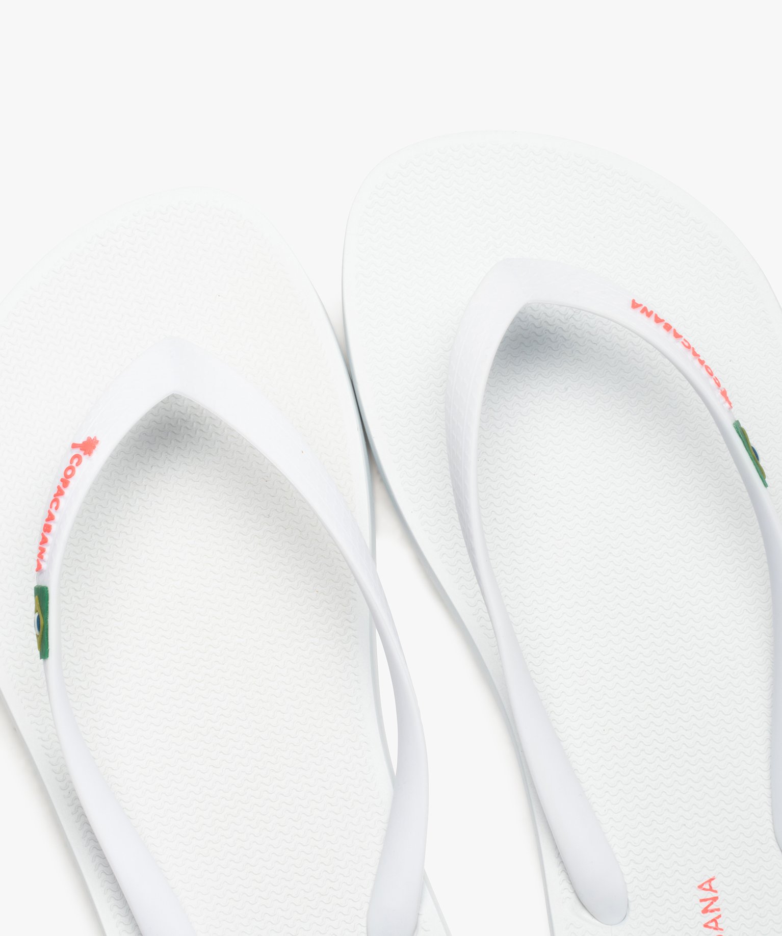 Tongs femme unies avec logo fluo - Copacabana blanc | GEMO